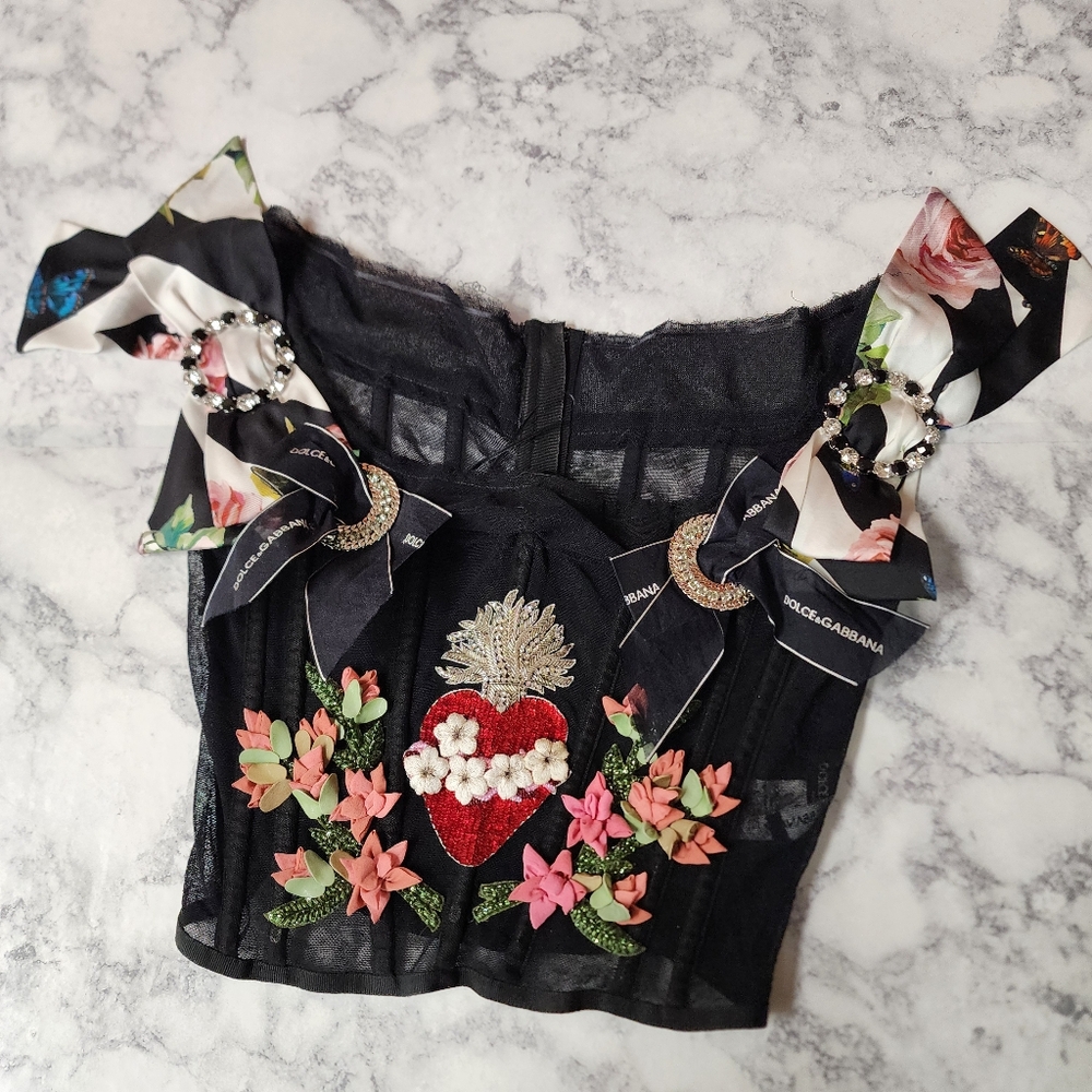 Dolce & Gabbana Sacred Heart Bustier Top